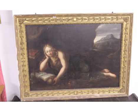 AN OLD MASTER OIL ON CANVAS A MAIDEN RECLINING