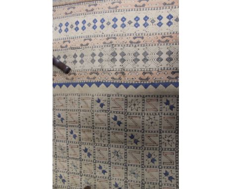 A TURKISH CARPET OF UNUSUAL DESIGN. 457 X 402 CMS
