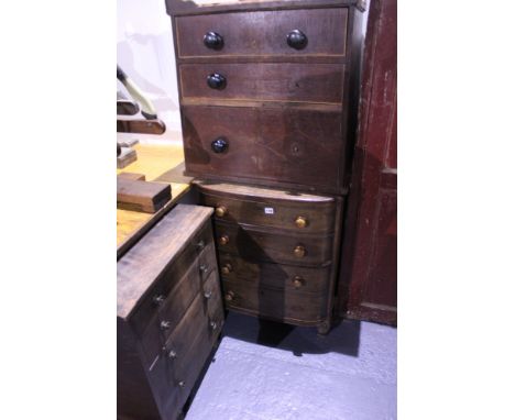THREE LATE GEORGIAN MAHOGANY COMMODE CHESTS