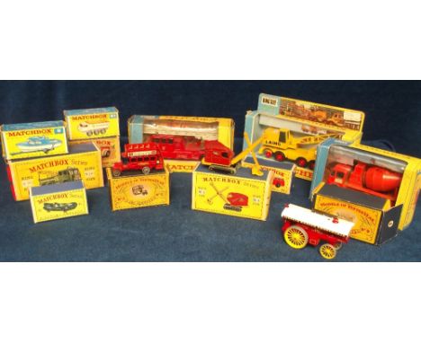 Matchbox Toys, including Major Pack M-4 Ruston-Bucyrus, MOY No.9 Showmans Engine, No.2 B-Type Bus, Y-10 1928 Mercedes 36/220,