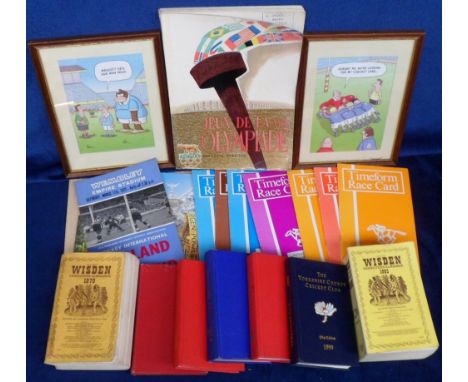 Sport, large selection of sporting memorabilia inc. 11 Horseracing Cards mainly York, 'Life of Fred Archer' book, 1960 Rome O