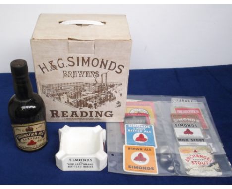 Breweriana/beer labels, H & G Simonds, Reading, unopened bottle of Coronation Ale, 1911, sold with a special edition boxed se