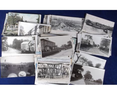Postcards, good selection of approx 150 cards, many UK topo RP's inc. street scenes, social history etc, noted RP's of Wiggin