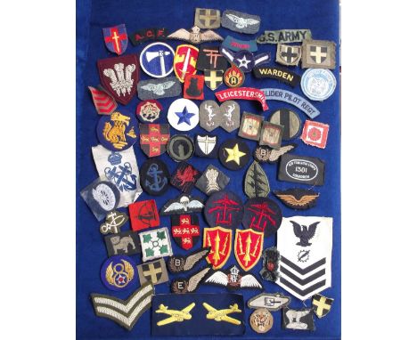 Military, Badges, a collection of various cloth badges, mixed ages inc Glider Pilot Regiment, Leicestershire Regiment, RAF, U