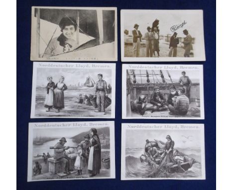 Postcards, mixed selection of 6 subject cards inc Shipping,  Norddeutscher Lloyd, Bremen (4) (possibly cut down), group of go