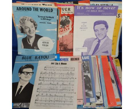 Ephemera, Sheet Music, selection of approx 100 items 1950/60's inc Elvis, Bob Dylan, Roy Orbison, Paul Simon, Neil Diamond, A