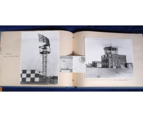 Aviation, a photograph album containing a collection of 25 large photos of Airfield Navigation Aids, early 1960's, colour & b