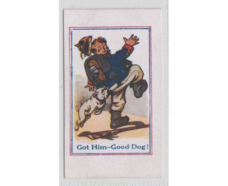 Cigarette card, G Prudhoe, Army Pictures, Cartoons etc, type card 'Got Him - Good Dog!' (vg)