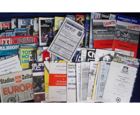 Football programmes, Tottenham Hotspur away programmes inc. 30 Friendly & Testimonial matches, 1960's onwards, noted Enfield 