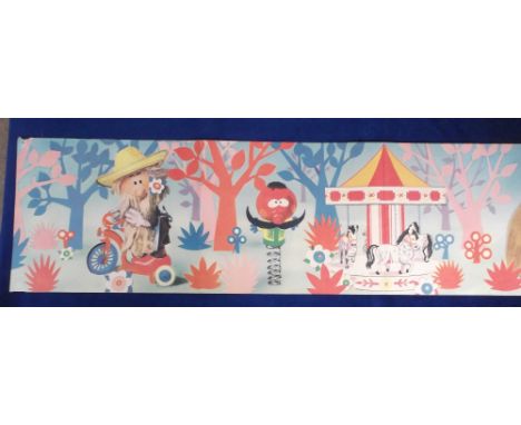 Children's' TV Poster, original Magic Roundabout poster (12”x 72”) showing the Serge Danot animated characters from the BBC c
