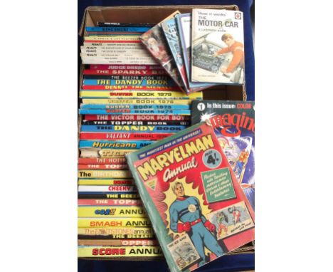 Children's annuals etc, selection inc. Marvelman Annual 1954, first issue, approx 40 annuals, mostly 1970's/80's, various tit