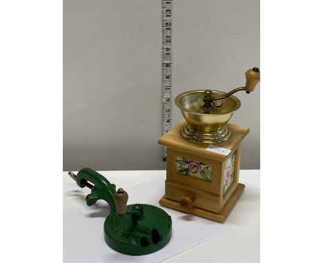 A vintage bean slicer and coffee grinder 