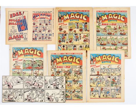 Magic Comic (1939) 1-5. With Magic comic promotional flyer for No 1 (an 8pg mini comic in its own right) and Little Squirty o