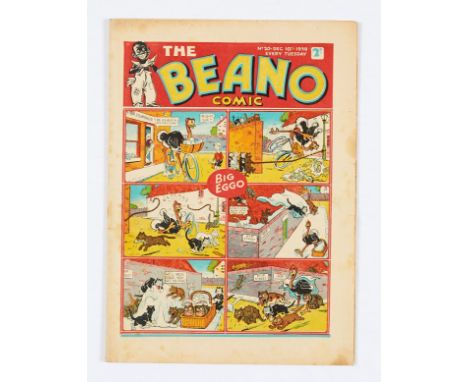 Beano 20 (1938). Bright cover colours with one spine tear and one margin tear. Cream/light tan pages, a few margin foxing spo
