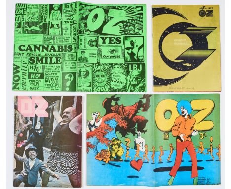 Oz Magazine (1968) 11, 13, 14, 15. 11: 2001 A Space Odyssey crit 'The Worst Trip ever', 13: Brian Jones interview, Bob Dylan 