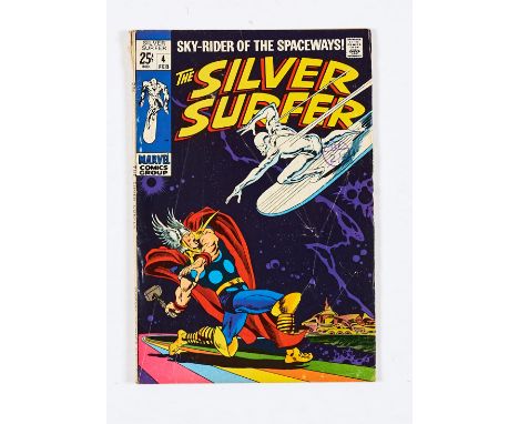 Silver Surfer 4 (1969). Creased cover, one inch top spine split [vg]. No Reserve