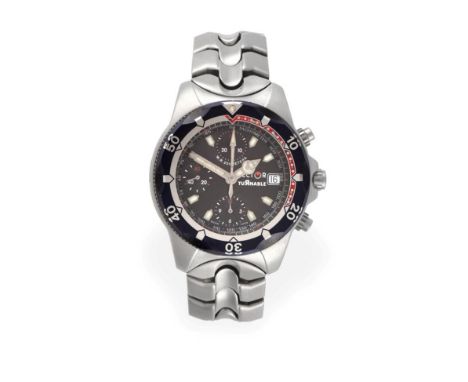 A Stainless Steel Automatic Calendar Chronograph Wristwatch, signed Sector, model: Turnable, circa 1990, (calibre Eta/Valjoux