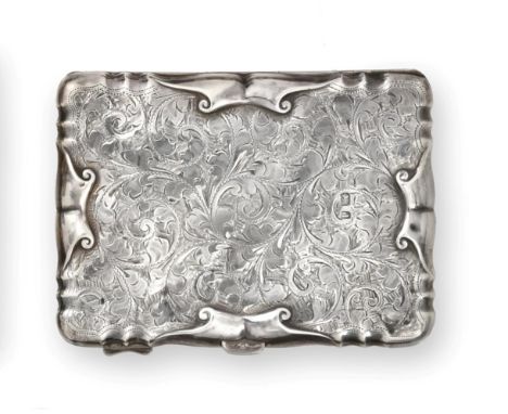 An Edward VII Silver Card-Case, by Samuel M. Levi, Birmingham, 1903, shaped oblong, engraved on each side with foliage scroll