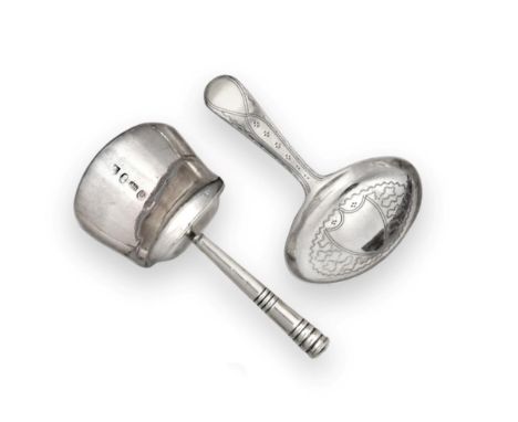 Two George III Silver Caddy-Spoons, The First by Joseph Taylor, Birmingham, 1796, The Second Probably by Samuel Pemberton, Bi