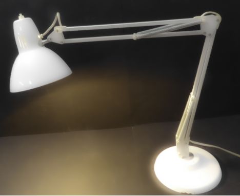 A heavily weighted Anglepoise-type lamp