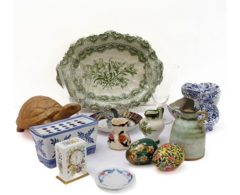 A mixed selection of 20th century items to include an 'Old Foley' blue-and-white shaving mug, a Masons 'Mandalay' miniature j