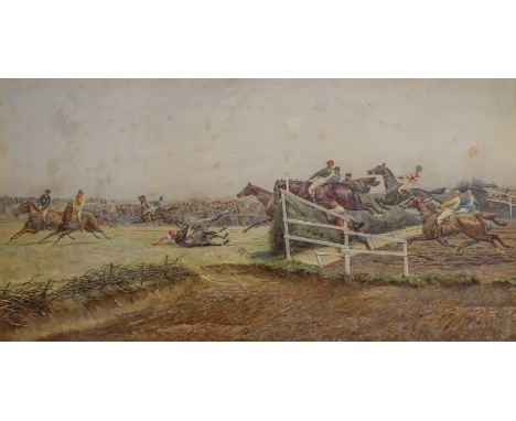 After G.D. GILES - 'The Canal Turn - Liverpool Grand National Steeplechase', colour lithograph after the 1892 oil painting (5