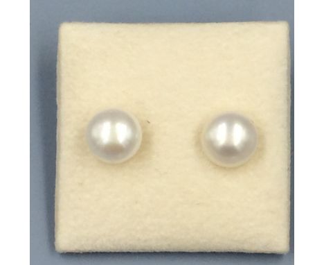 Pair of cultured pearl stud earrings on silver posts 