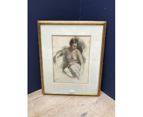 A R MIDDLETON TODD RA 1891-1966 Pastels 'Pensive' signed with initials lower left 37 x 28cm framed &amp; glazed 