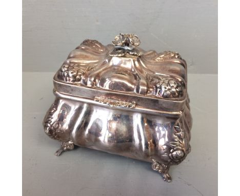 Silver Rococo style tea caddy 