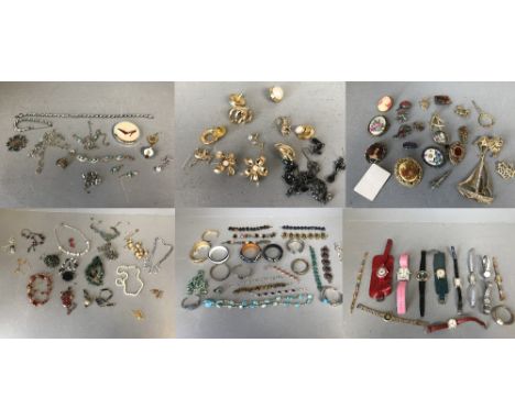 Collection of Modern fashion watches to include Timex, Sekonda , Collection of costume jewellery to include Swarovski &amp; w