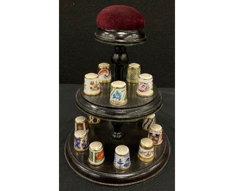 Royal Crown Derby thimble collection including; ‘The Chinos Thimble’, ’The Imari Scroll’, ‘The Art Deco’; others, with certif