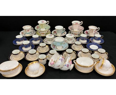 Coffee and tea ware including; Wedgwood, Royal Crown Derby, Paragon, Royal Worcester; etc 