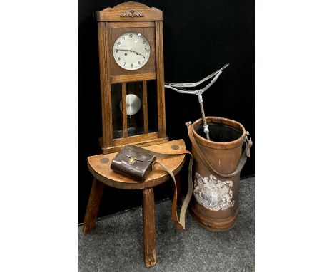 Boxes and Objects - stool, shooting stick, wall clock, Carl Zeiss binoculars (5) 