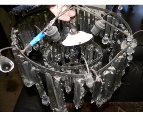 An early 20th century cut glass chandelier 