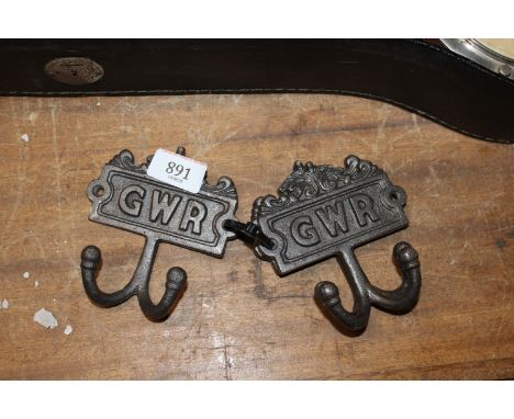 A set of three G W R coat hooks (52)