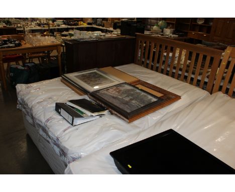 A double divan bed together with a Myers Saturn Flexistore mattress and a light oak headboard