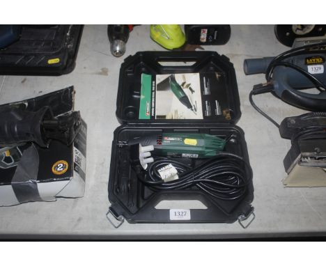 A Parkside Power carving tool with carry case
