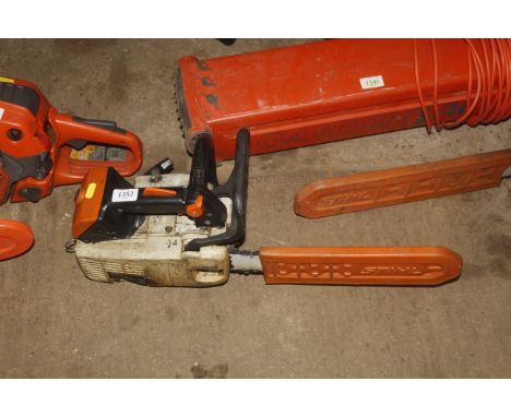 A Stihl MS200T petrol chainsaw with top handle