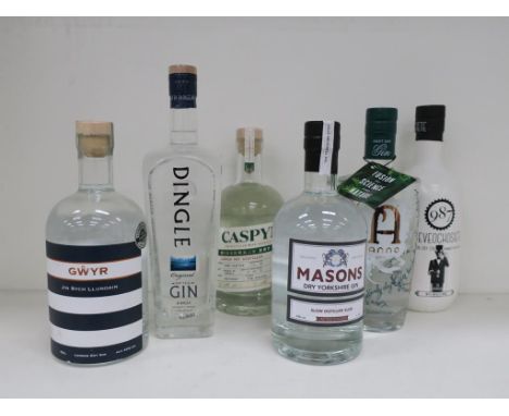 * Six bottles of Gin: a 70cl bottle of Dingle Pot Still Gin 42.5% vol, a 70cl bottle of Masons Dry Yorkshire Slow Distilled S