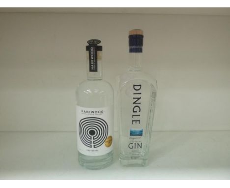 * Two bottles of Gin:  70cl bottle of Dingle Original Gin 42.5% vol, a 70cl bottle of Harewood Greystone Dry Gin 42% vol (2) 