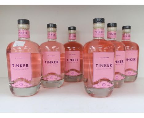 * A Box of Tinker 'Strawberry- Premium' Gin 6 x 70cl 40% Vol (RRP £210) 
