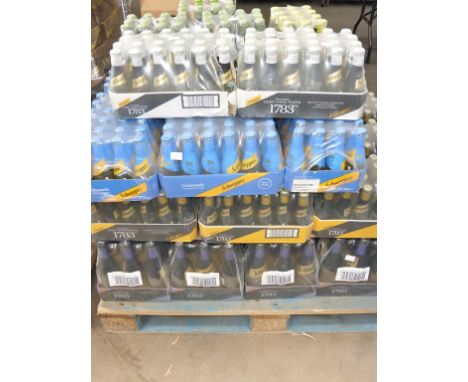 * A Pallet containing 390 Bottles of Schweppes Drinks: One Hundred and Twenty Six 600ml Bottles of Schweppes Aromatic Floral 