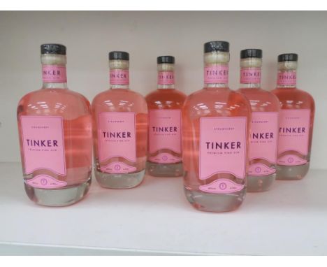 * A Box of Tinker 'Strawberry- Premium' Gin 6 x 70cl 40% Vol (RRP £210) 