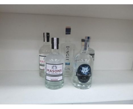 * Five bottles of Gin: a 70cl bottle of Masons Dry Yorkshire Slow Distilled Sloe Gin 42% vol, a 70cl bottle of Masons Dry Yor