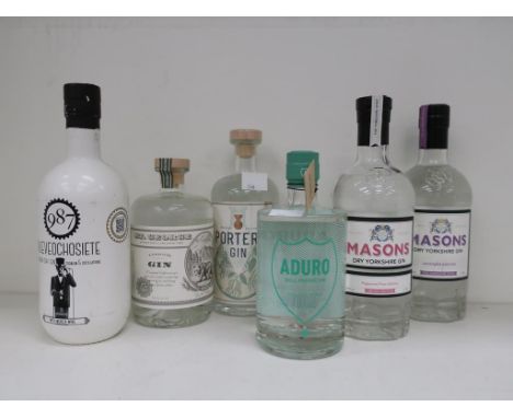 * Six bottles of Gin: a 70cl bottle of Masons Dry Yorkshire Lavender Gin 42% vol, a 70cl bottle of Masons Dry Yorkshire Peppe