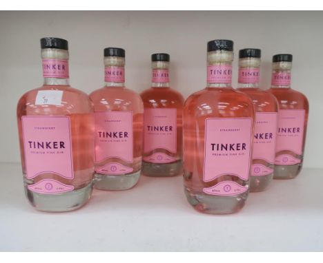 * A Box of Tinker 'Strawberry - Premium Pink' Gin 6 x 70cl 40% Vol (RRP £210)