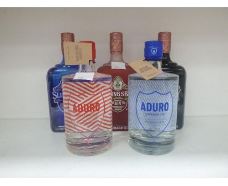 * Five bottles of Gin: a 70cl bottle of Slingsby Rhubarb Gin 40% vol, a 70cl bottle of Slingsby London Dry Gin 42% vol, a 70c