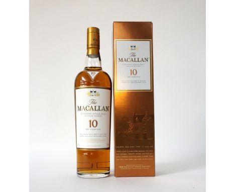 MACALLAN 10YO - SHERRY CASK
A bottle of Macallan 10 year old single malt scotch whisky which is very much an entry level bott