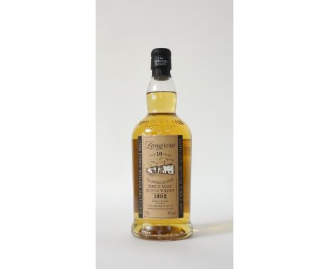 LONGROW 10YO 1992
A 1992 Vintage Longrow 10 year old single malt scotch whisky from Springbank Distillery.  70cl.  46% abv.  