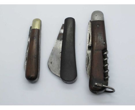 Wheatley Sheffield, blade, tin opener, corkscrew, wood scales, lanyard ring, 11cm, pocket knife, two blades, cock emblem stam